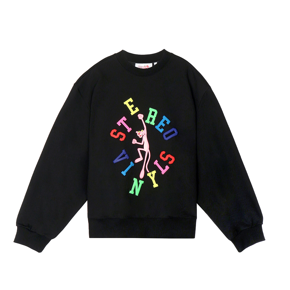 [FW19 Pink Panther] Jumping PP Sweatshirts(Black) STEREO-SHOP