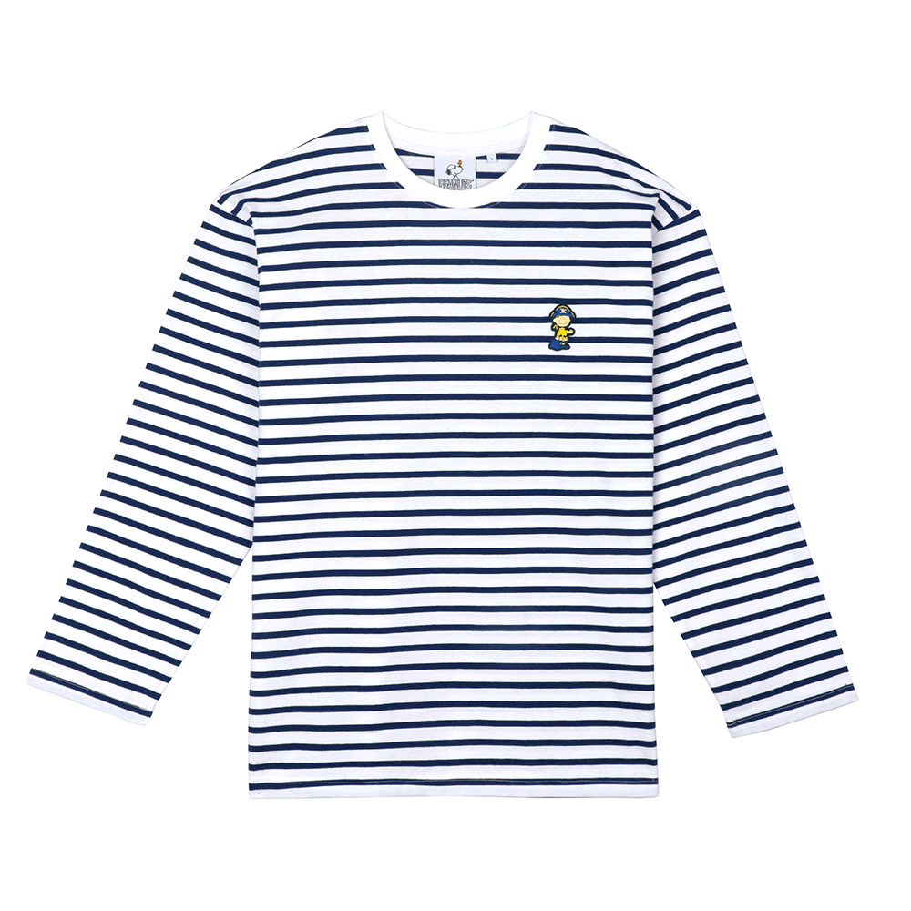 [FW18 Peanuts] Stripe Roundneck Long Sleeve(Navy) STEREO-SHOP