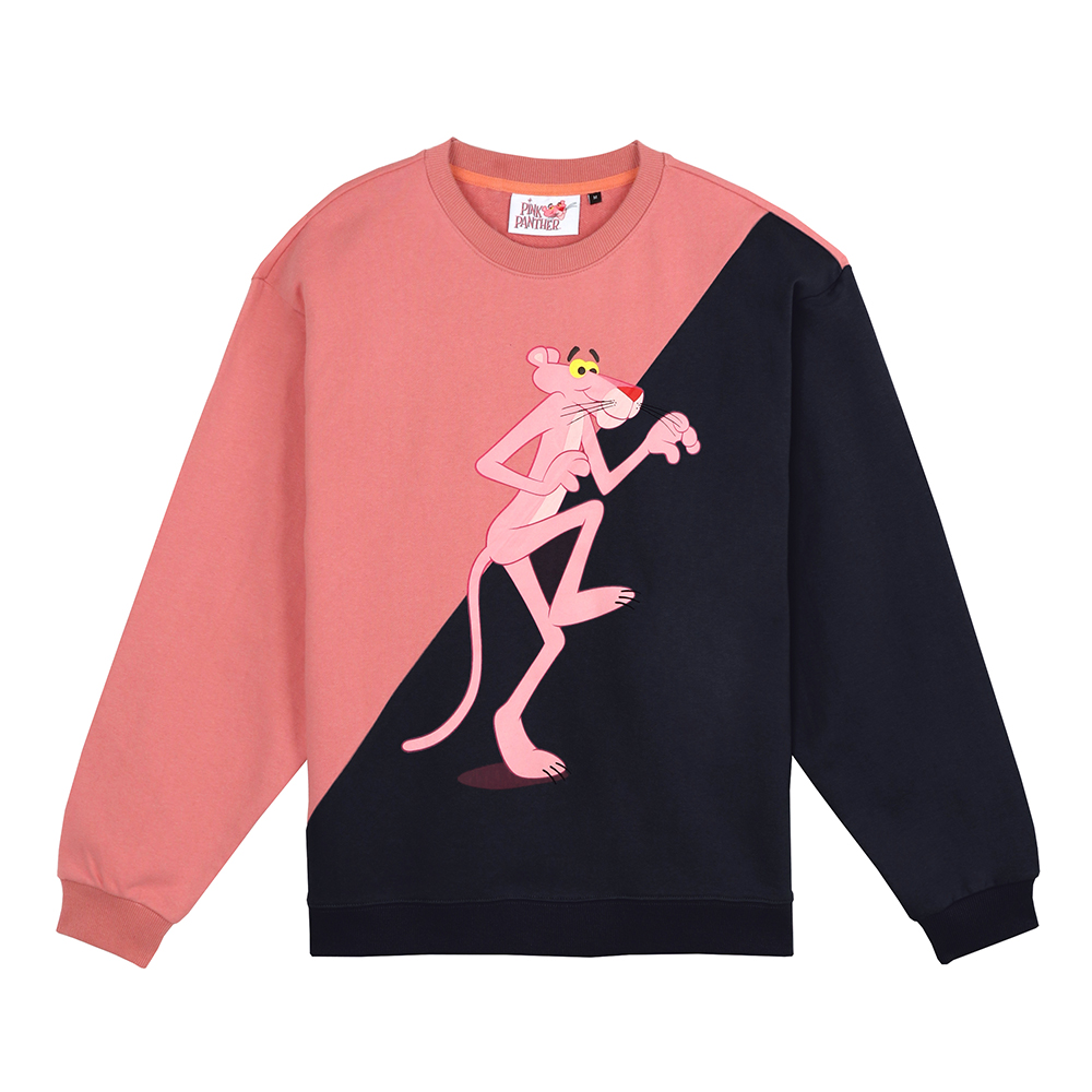 [FW18 Pink Panther] Block Sweatshirts(Black) STEREO-SHOP
