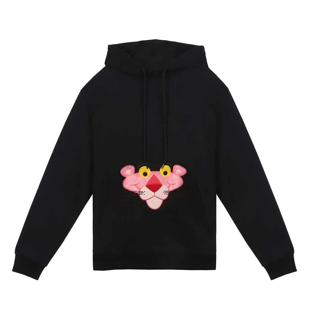 [FW18 Pink Panther] Fur Patch Hoodie(Black) STEREO-SHOP