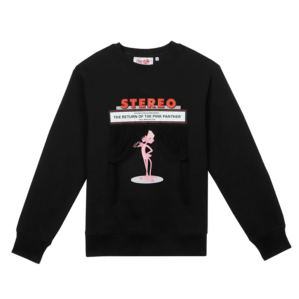 [FW19 Pink Panther] PP Fringe Sweatshirts(Black) STEREO-SHOP