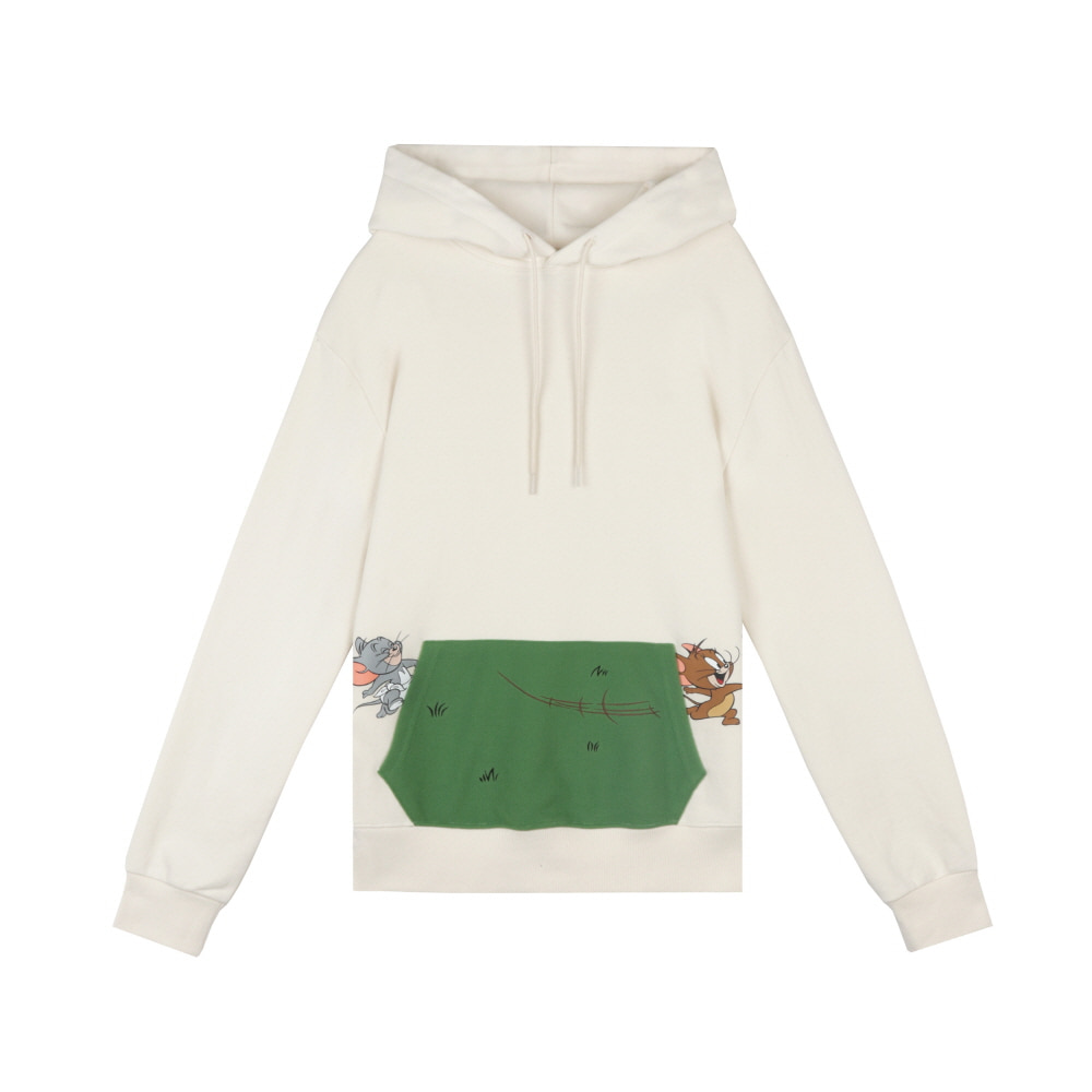 [SS20 Stereo &amp; Jerry] Grass Pocket Hoodie(Ivory) STEREO-SHOP