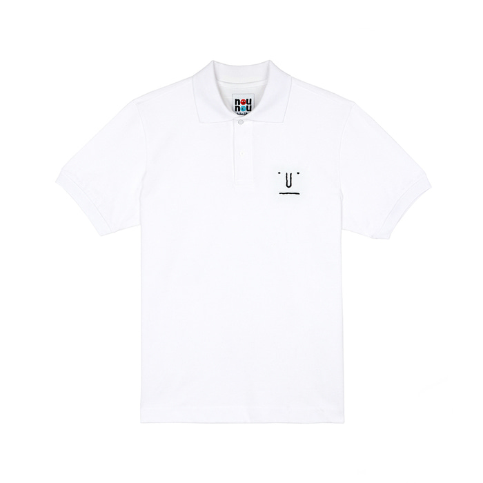 [SS18 NOUNOU] Face Pique Shirts(White) STEREO-SHOP
