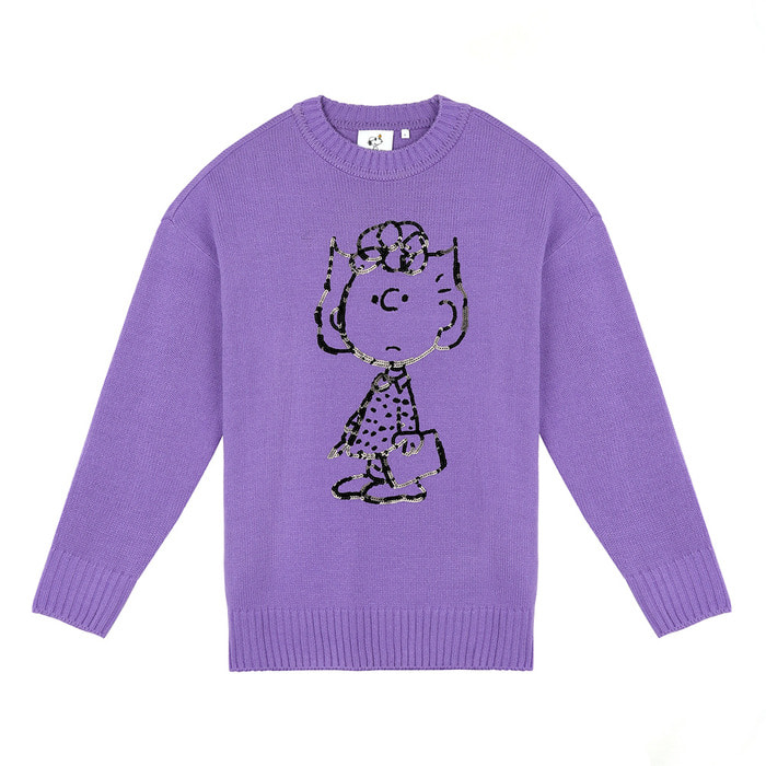 [FW18 Peanuts] Pullover Knit(Lavender) STEREO-SHOP