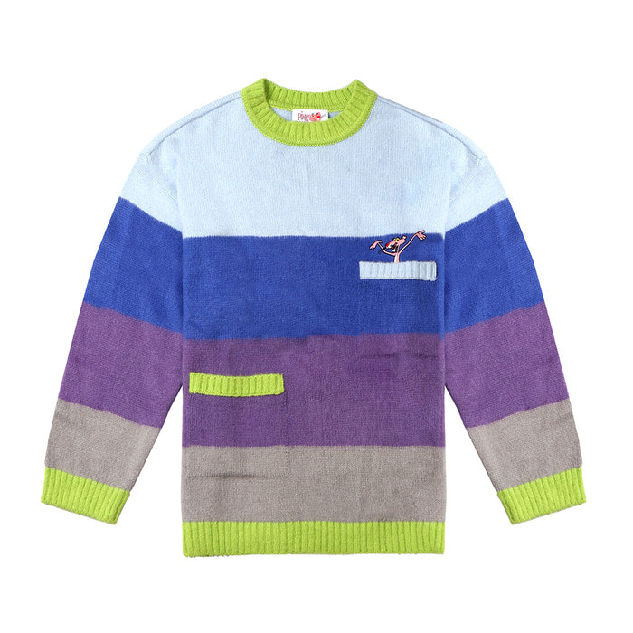 [FW18 Pink Panther] Color Stripe Knit(Lavender) STEREO-SHOP