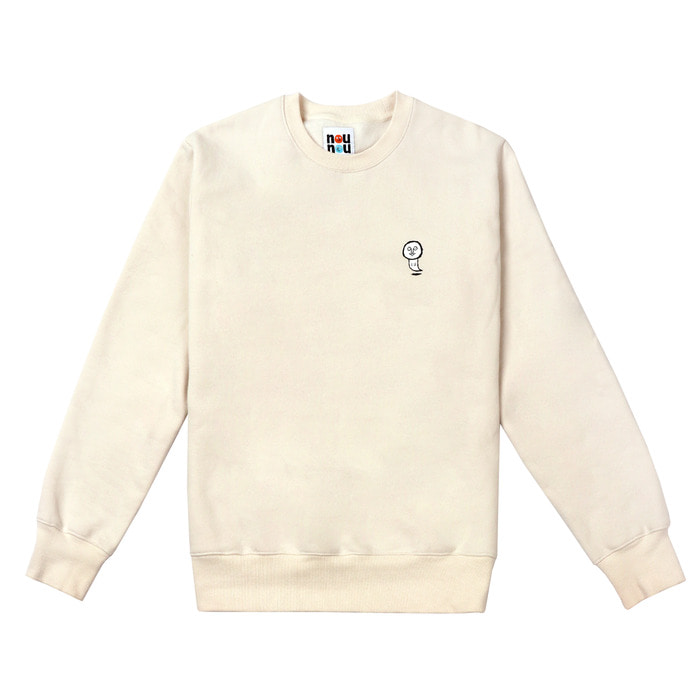 [FW18 NOUNOU] Ghost Fleece Sweatshirts(Ivory) STEREO-SHOP