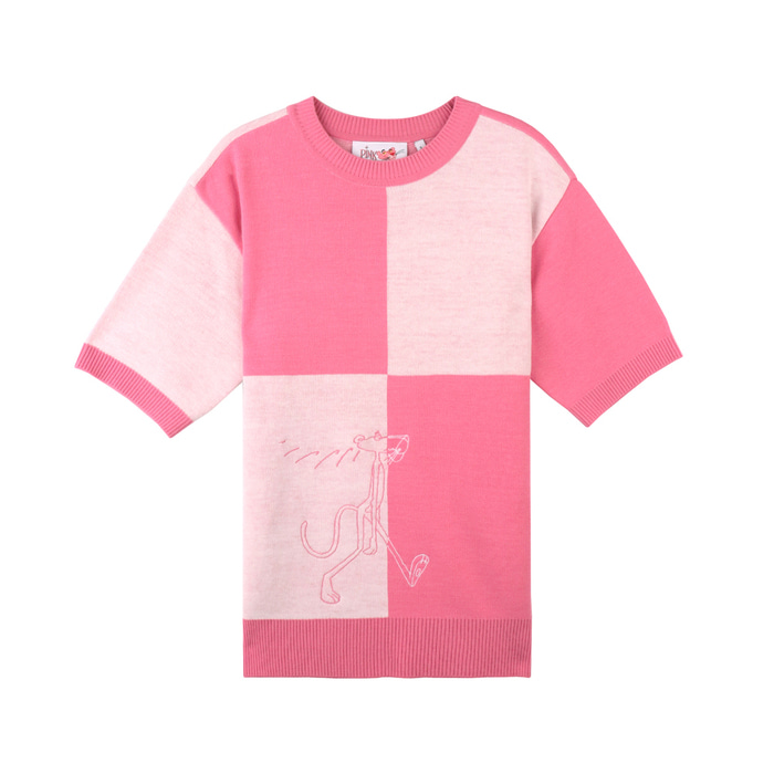 [SS19 Pink Panther] PP Walking S/S Knit(Pink) STEREO-SHOP