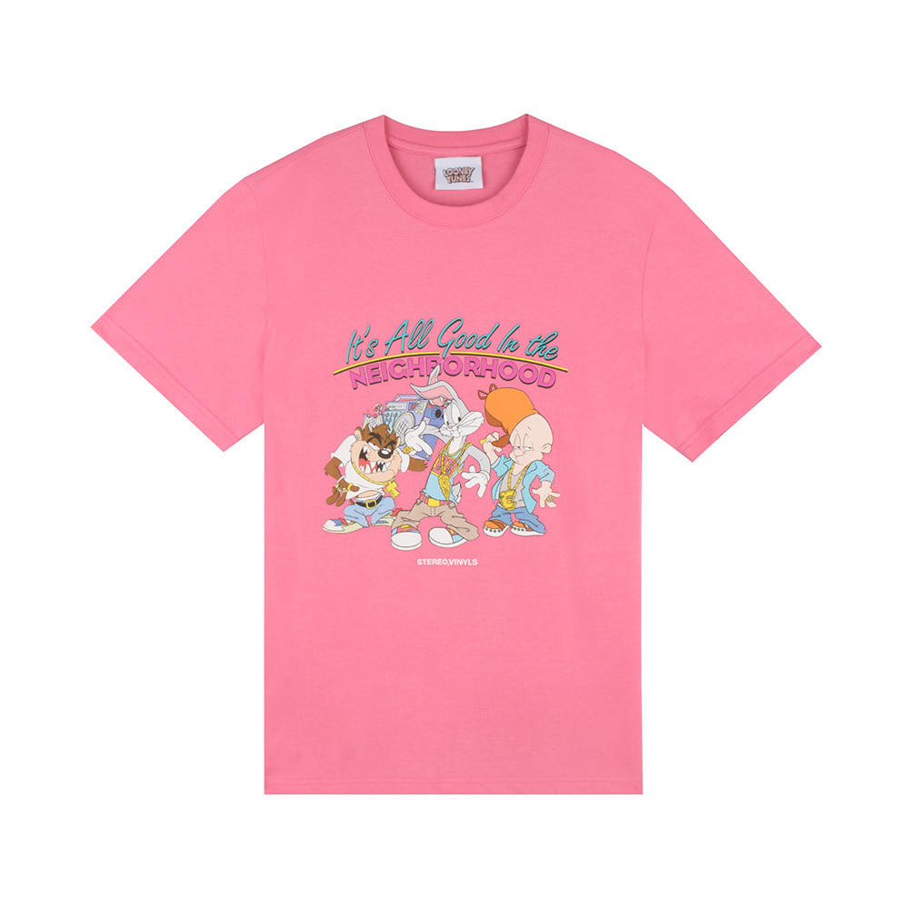 [SS19 Looney Tunes] LT Neiborhood T-Shirts(Pink) STEREO-SHOP