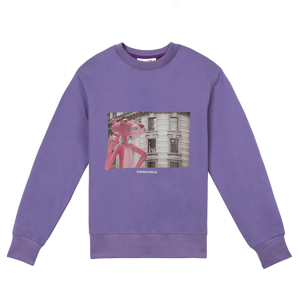 [FW19 Pink Panther] Picture Sweatshirts(Lavender) STEREO-SHOP