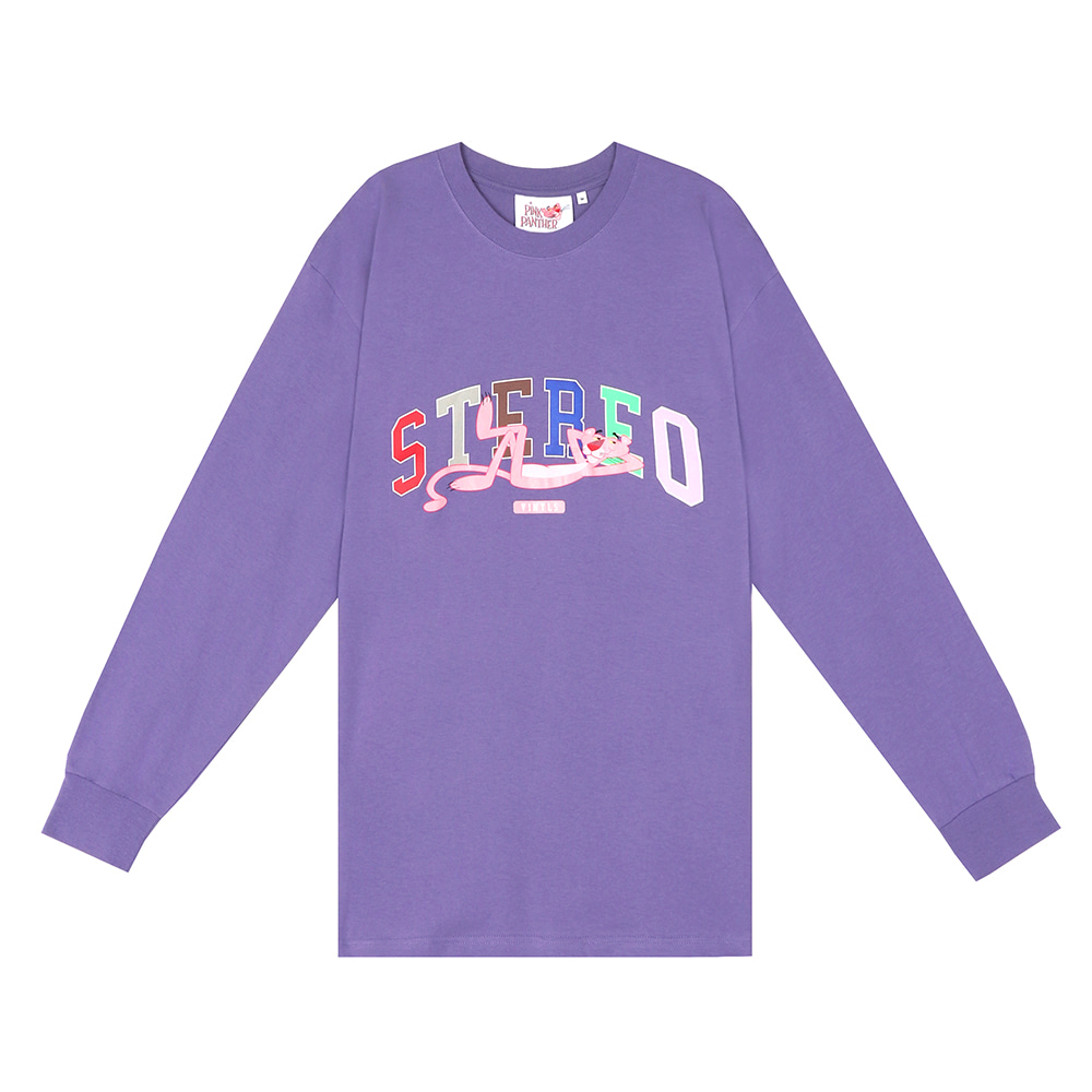 [FW19 Pink Panther] Stereo Logo Long Sleeve(Lavender) STEREO-SHOP