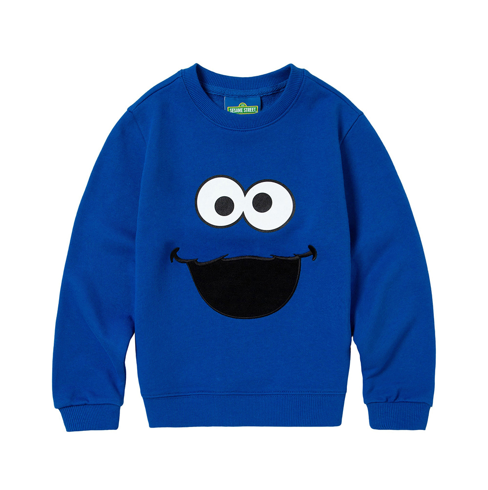 [SS20 SV X Sesame Street] Face Sweatshirts for Kids(Royal Blue) STEREO-SHOP